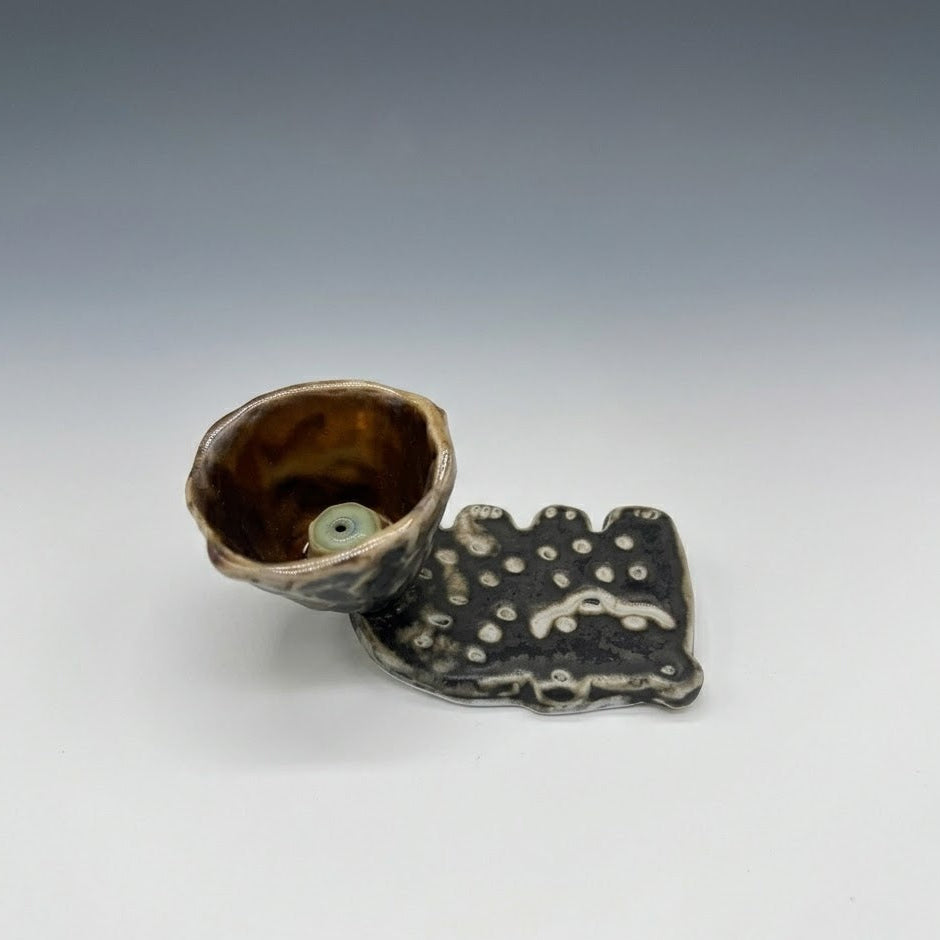 Handcrafted Jingdezhen Zisha Incense Holder | Quirky Zen Ash Catcher & Meditation Decor