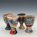 LUMIGIFT Hand-Pinched Artisan Mini Goblets – One-of-a-Kind Versatile Tasting Cups