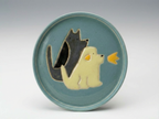Hand-Painted "Barking Buddies" Round Dish | Artisan Ceramic Jewelry Tray | Custom Pet Portrait