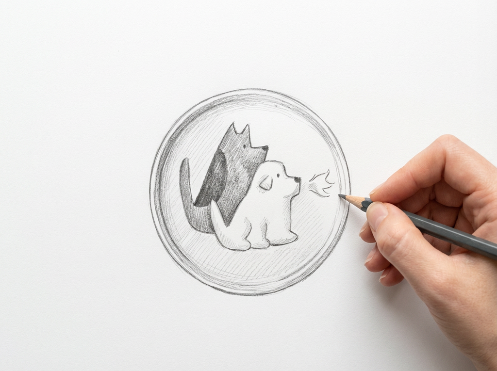 Hand-Painted "Barking Buddies" Round Dish | Artisan Ceramic Jewelry Tray | Custom Pet Portrait