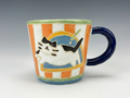 Hand-Painted "Sunny Day" Cat Mug | Orange Striped Artisan Coffee Cup | Custom Pet Portrait