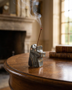 Hand-Sculpted "Zen Dog" Incense Holder | Artisan Ceramic Aromatherapy | Custom Paint Available