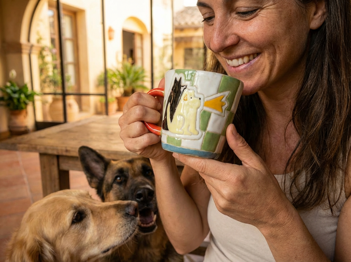 Hand-Painted "Double Trouble" Dog Mug | Pet Ceramics Customization | Custom Pet Gift