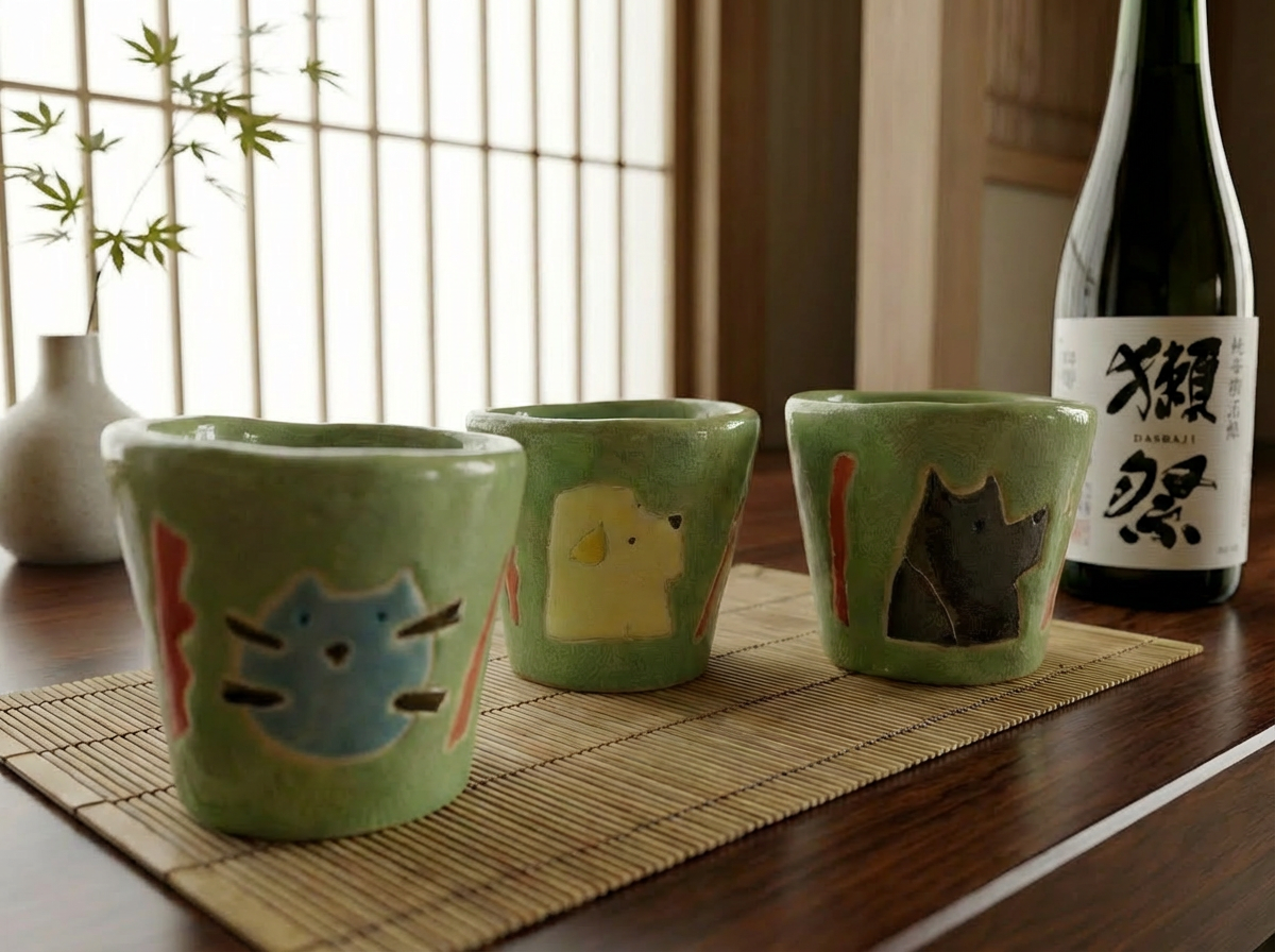 Hand-Painted "Furry Friends" Mini Cup | Artisan Sake Cup & Ring Holder | Custom Pet Gift