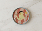 Hand-Painted "Dapper Dog" Striped Dish | Artisan Ceramic Jewelry Tray | Custom Pet Portrait
