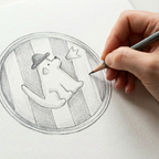 Hand-Painted "Dapper Dog" Striped Dish | Artisan Ceramic Jewelry Tray | Custom Pet Portrait