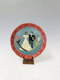 Hand-Painted "Love in Bloom" Ceramic Plate | Unique Artisan Wedding & Anniversary Gift
