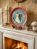 Hand-Painted "Love in Bloom" Ceramic Plate | Unique Artisan Wedding & Anniversary Gift