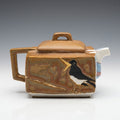 LUMIGIFT Artisan Hand-Painted Square Teapot | One-of-a-Kind Ceramic Tea Maker