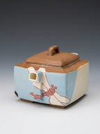 LUMIGIFT Artisan Hand-Painted Square Teapot | One-of-a-Kind Ceramic Tea Maker