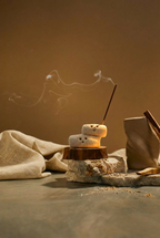 Little Stone Watcher: The "Double Spirit" | Raw Jingdezhen Clay Incense Holder