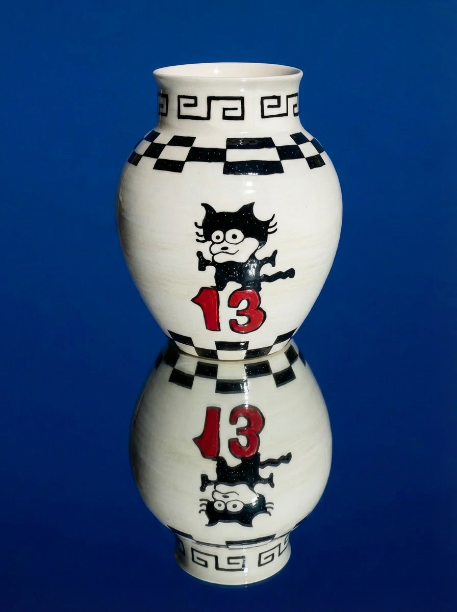 The "Retro Remix" Collection: Hand-Painted Pop Art Vases (8 inch)